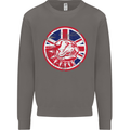 Union Jack British Bulldog St Georges Day Mens Sweatshirt Jumper Charcoal