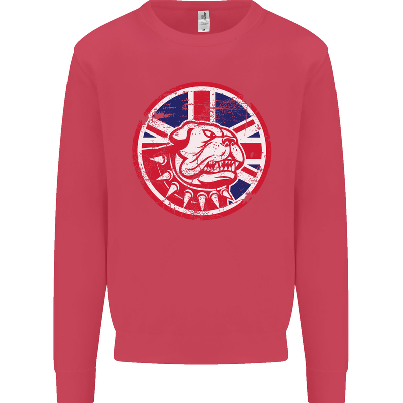 Union Jack British Bulldog St Georges Day Mens Sweatshirt Jumper Heliconia