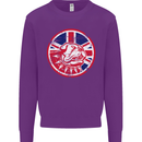 Union Jack British Bulldog St Georges Day Mens Sweatshirt Jumper Purple