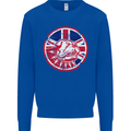 Union Jack British Bulldog St Georges Day Mens Sweatshirt Jumper Royal Blue