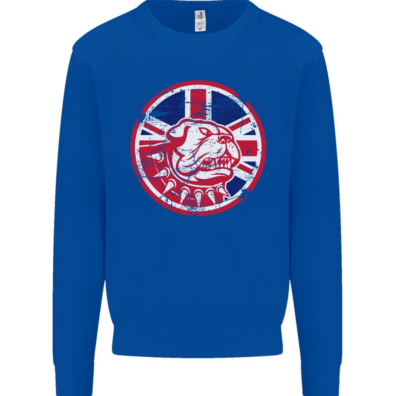 Union Jack British Bulldog St Georges Day Mens Sweatshirt Jumper Royal Blue