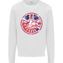 Union Jack British Bulldog St Georges Day Mens Sweatshirt Jumper White