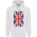 Union Jack British Flag Great Britain Mens Hoodie White