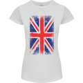 Union Jack British Flag Great Britain Womens Petite Cut T-Shirt White
