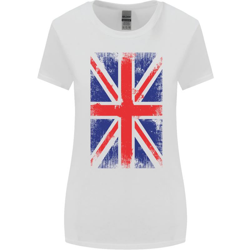 Union Jack British Flag Great Britain Womens Wider Cut T-Shirt White