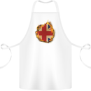 Union Jack Flag Fire Effect Great Britain Cotton Apron 100% Organic White