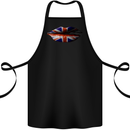 Union Jack Flag Lips the UK Great Britain Cotton Apron 100% Organic Black