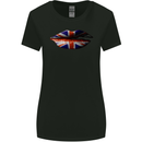 Union Jack Flag Lips the UK Great Britain Womens Wider Cut T-Shirt Black