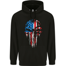 Union Jack Flag Skull Gym MMA Biker Britain Childrens Kids Hoodie Black