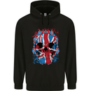 Union Jack Flag Skull Gym MMA Biker Childrens Kids Hoodie Black