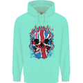 Union Jack Flag Skull Gym MMA Biker Childrens Kids Hoodie Peppermint