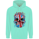 Union Jack Flag Skull Gym MMA Biker Childrens Kids Hoodie Peppermint