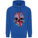 Union Jack Flag Skull Gym MMA Biker Childrens Kids Hoodie Royal Blue