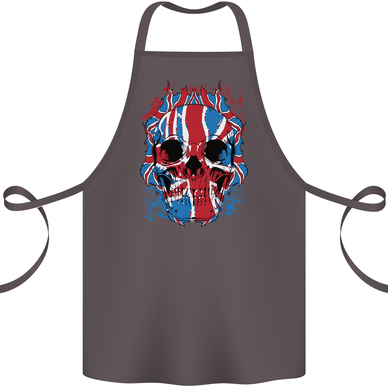 Union Jack Flag Skull Gym MMA Biker Cotton Apron 100% Organic Dark Grey
