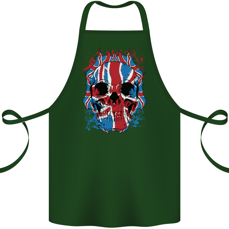 Union Jack Flag Skull Gym MMA Biker Cotton Apron 100% Organic Forest Green
