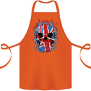 Union Jack Flag Skull Gym MMA Biker Cotton Apron 100% Organic Orange