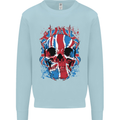 Union Jack Flag Skull Gym MMA Biker Kids Sweatshirt Jumper Light Blue
