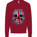 Union Jack Flag Skull Gym MMA Biker Kids Sweatshirt Jumper Red