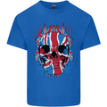 Union Jack Flag Skull Gym MMA Biker Kids T-Shirt Childrens Royal Blue