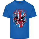 Union Jack Flag Skull Gym MMA Biker Kids T-Shirt Childrens Royal Blue