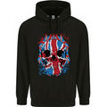 Union Jack Flag Skull Gym MMA Biker Mens 80% Cotton Hoodie Black