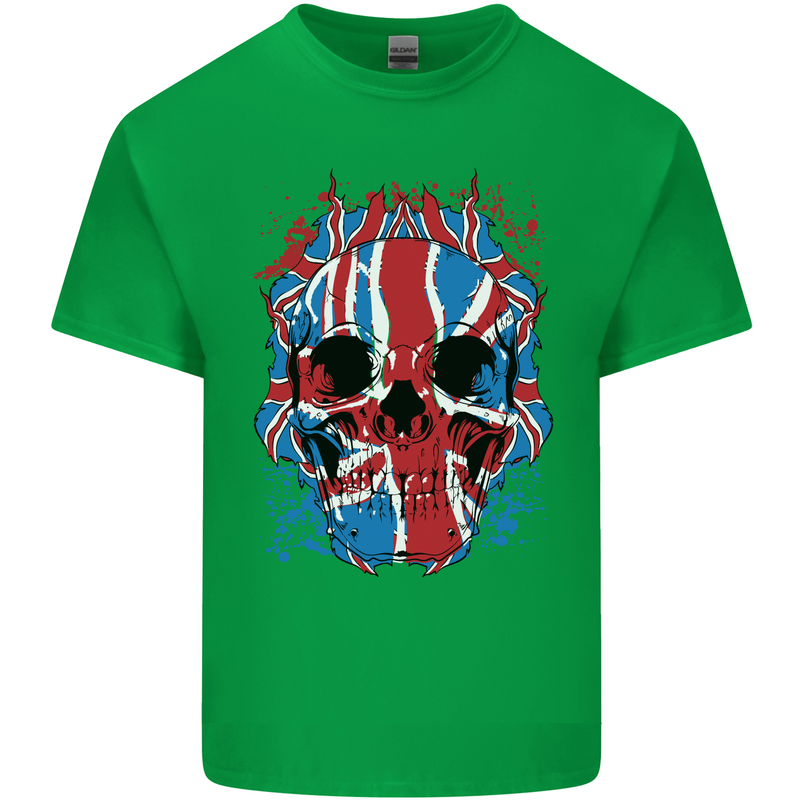 Union Jack Flag Skull Gym MMA Biker Mens Cotton T-Shirt Tee Top Irish Green