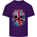 Union Jack Flag Skull Gym MMA Biker Mens Cotton T-Shirt Tee Top Purple