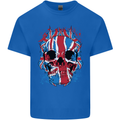 Union Jack Flag Skull Gym MMA Biker Mens Cotton T-Shirt Tee Top Royal Blue