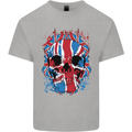 Union Jack Flag Skull Gym MMA Biker Mens Cotton T-Shirt Tee Top Sports Grey