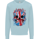 Union Jack Flag Skull Gym MMA Biker Mens Sweatshirt Jumper Light Blue