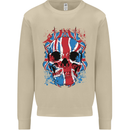 Union Jack Flag Skull Gym MMA Biker Mens Sweatshirt Jumper Sand