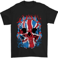 Union Jack Flag Skull Gym MMA Biker Mens T-Shirt Cotton Gildan Black