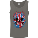 Union Jack Flag Skull Gym MMA Biker Mens Vest Tank Top Charcoal