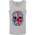 Union Jack Flag Skull Gym MMA Biker Mens Vest Tank Top Sports Grey