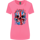 Union Jack Flag Skull Gym MMA Biker Womens Wider Cut T-Shirt Azalea