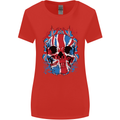 Union Jack Flag Skull Gym MMA Biker Womens Wider Cut T-Shirt Red