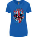 Union Jack Flag Skull Gym MMA Biker Womens Wider Cut T-Shirt Royal Blue