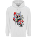 Union Jack MOD Scooter British Flag Bike Childrens Kids Hoodie White