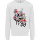 Union Jack MOD Scooter British Flag Bike Kids Sweatshirt Jumper White