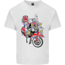 Union Jack MOD Scooter British Flag Bike Kids T-Shirt Childrens White