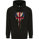 Union Jack Skull Gym St. George's Day Childrens Kids Hoodie Black