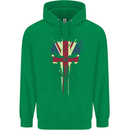 Union Jack Skull Gym St. George's Day Childrens Kids Hoodie Irish Green