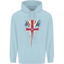 Union Jack Skull Gym St. George's Day Childrens Kids Hoodie Light Blue