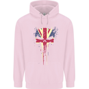 Union Jack Skull Gym St. George's Day Childrens Kids Hoodie Light Pink