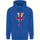 Union Jack Skull Gym St. George's Day Childrens Kids Hoodie Royal Blue