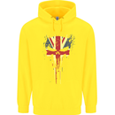 Union Jack Skull Gym St. George's Day Childrens Kids Hoodie Yellow