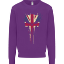 Union Jack Skull Gym St. George's Day Kids Sweatshirt Jumper Purple