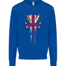 Union Jack Skull Gym St. George's Day Kids Sweatshirt Jumper Royal Blue