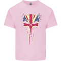 Union Jack Skull Gym St. George's Day Mens Cotton T-Shirt Tee Top Light Pink