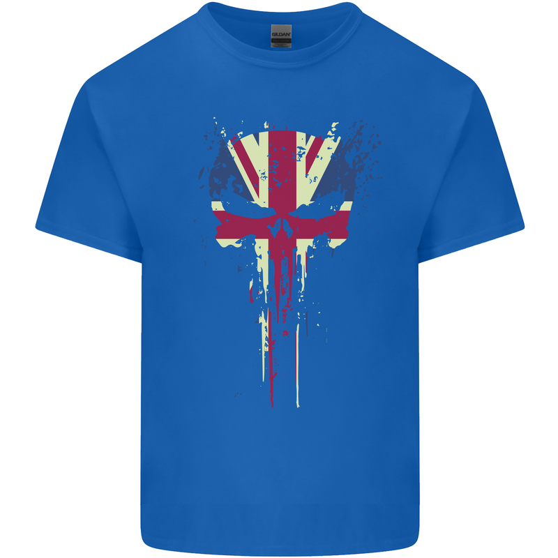 Union Jack Skull Gym St. George's Day Mens Cotton T-Shirt Tee Top Royal Blue